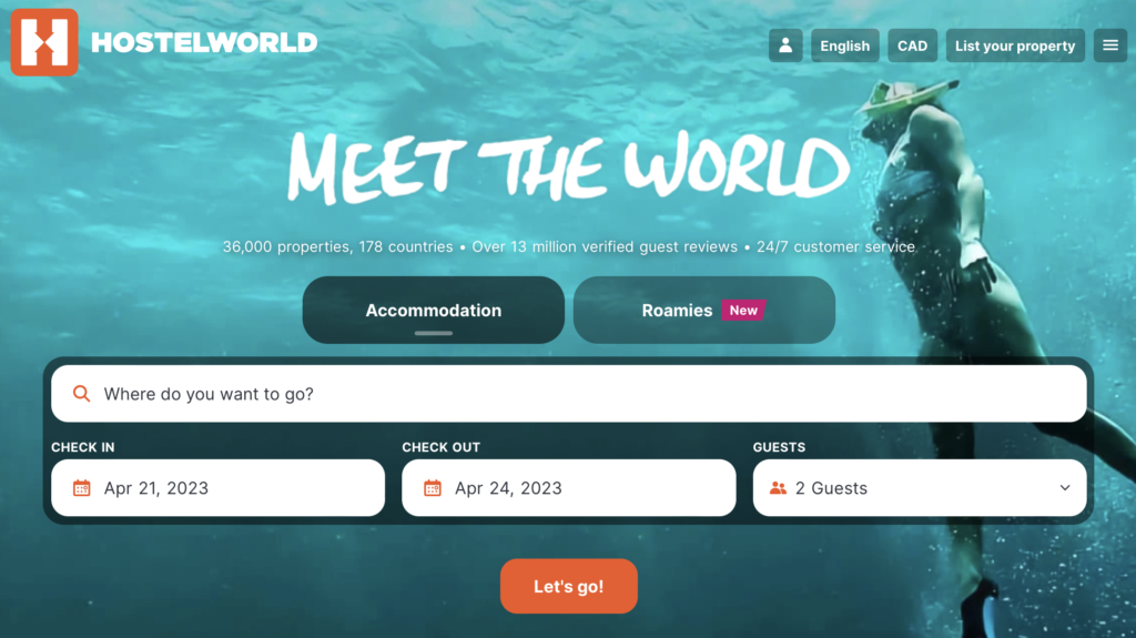 how to book hostels when solo backpacking on Hostelworld